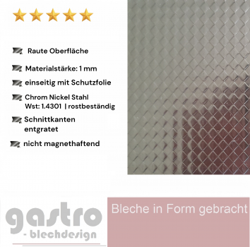 Edelstahl Strukturblech Raute gewalzt